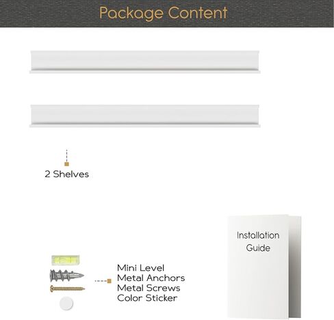 يو هاف سبيس رف جانبي للصور مقاس 36 انش من لاجوس لديكور غرفة المعيشة، ديكور مكتب وديكور مطبخ المزرعة، لون ابيض، مجموعة من قطعتين in Kuwait