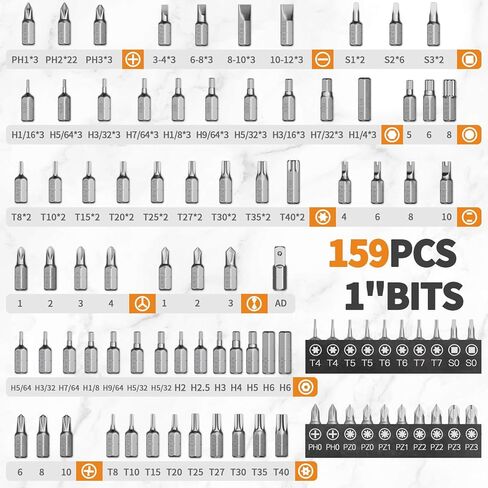 اينيرتويست مجموعة لقم مفك براغي من 228 قطعة، ساق سداسية CR-V 1/4 انش تتضمن رؤوس امان نادرة ومفك صواميل وحامل لقم مغناطيسي، مجموعة رؤوس مفك مثالية مع صندوق ادوات قوي in Kuwait