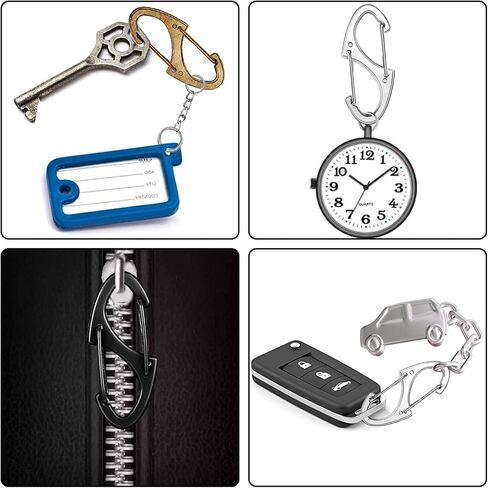 24 قطعة خطاف معدني صغير مقاس 1.6 بوصة، مشبك بوابة سلك مزدوج، مشبك سلسلة مفاتيح متشابكة، مرفق مشابك تثبيت صغيرة in Kuwait