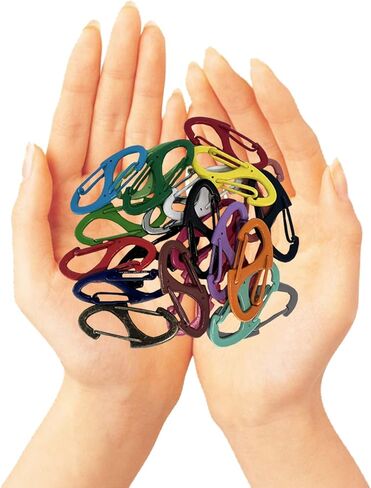 24 قطعة خطاف معدني صغير مقاس 1.6 بوصة، مشبك بوابة سلك مزدوج، مشبك سلسلة مفاتيح متشابكة، مرفق مشابك تثبيت صغيرة in Kuwait