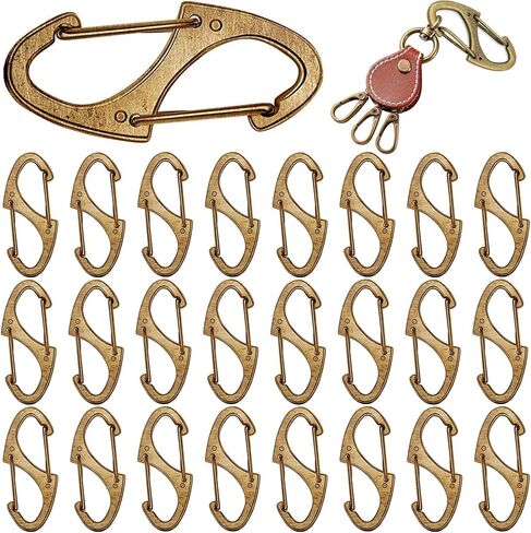 24 قطعة خطاف معدني صغير مقاس 1.6 بوصة، مشبك بوابة سلك مزدوج، مشبك سلسلة مفاتيح متشابكة، مرفق مشابك تثبيت صغيرة in Kuwait