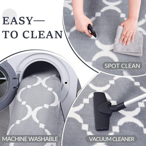 yj.gwl سجادة منطقة هندسية ناعمة لغرفة نوم البنات، 4x6 أقدام وردي مريح وحديث داخلي من إسفنج الذاكرة، سجاد رقيق قابل للغسل لغرفة المعيشة وغرفة الأطفال وغرفة اللعب وغرفة النوم وديكور الأرضية in Kuwait