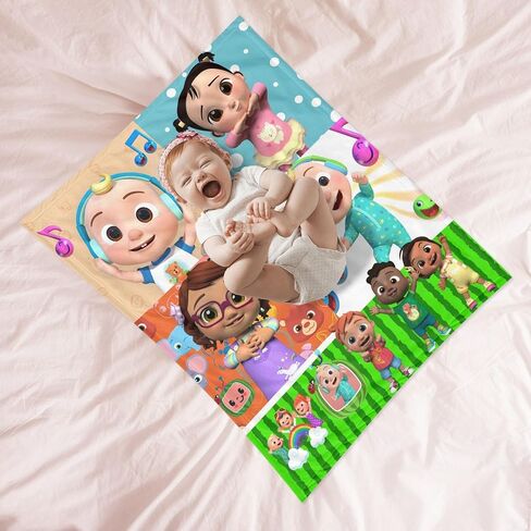 Pcoxeim لطيف الأطفال رمي بطانية أطفال الفراش الكرتون تصميم لطيف طفل بطانية للبنين بنات هدايا لينة مريحة دافئة غامض أفخم الفانيلا بطانية لسرير طفل عربة 30 "× 40" in Kuwait