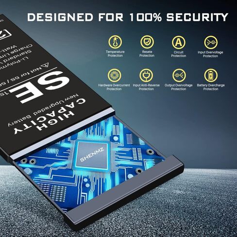 بطارية SHENMZ بقدرة 2750 مللي أمبير في الساعة لهاتف iPhone SE الجيل الأول، استبدال بطارية عالية السعة لهاتف iPhone SE 2016 الجيل الأول A1662، A1723، A1724 (ليس لهاتف iPhone SE 2nd) مع مجموعة أدوات إصلاح in Kuwait