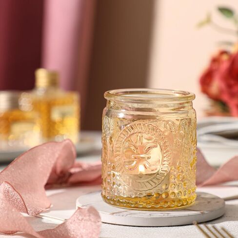 12 قطعة من حامل ضوء الشاي الزجاجي العتيق الوردي، حوامل شموع نذرية لقطعة مركزية لطاولة المنزل، طاولة الزفاف، ديكور حفلات عيد الميلاد وأعياد الميلاد in Kuwait