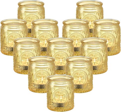 12 قطعة من حامل ضوء الشاي الزجاجي العتيق الوردي، حوامل شموع نذرية لقطعة مركزية لطاولة المنزل، طاولة الزفاف، ديكور حفلات عيد الميلاد وأعياد الميلاد in Kuwait