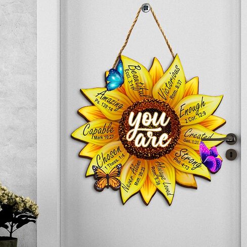 هدايا مسيحية BSQUIELE للنساء، هدايا عيد ميلاد للنساء، هدية مسيحية علامة خشبية عباد الشمس، هدية دينية للنساء، هدية ملهمة للنساء، آية الكتاب المقدس، ديكور خشبي لتزيين الحائط in Kuwait