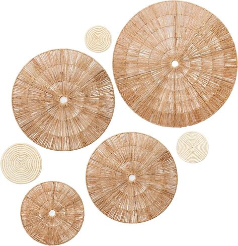 SKATAZEE Boho Wall Decor 7 Piece Set Brown And Ivory in Kuwait