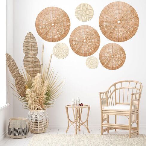 SKATAZEE Boho Wall Decor 7 Piece Set Brown And Ivory in Kuwait