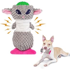 KuddelMuddel Squeaky Crinkle Dog Plush Toy, No Stuffing Cute and Ugly Alien with Durable Latex Filler, Interactive Fun Fetch Chew and Play Toy for Puppy Small Medium and Large Breed in Kuwait