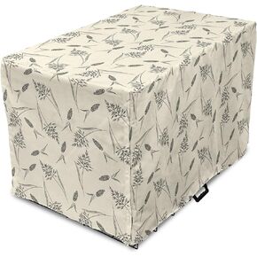 Ambesonne Wildflower Dog Crate Cover, Colorful Romantic Spring Buds Flowers and Leaves Repetition, Easy to Use Pet Kennel Cover for Small Dogs Puppies Kittens, 18 Inch, Blush Salmon