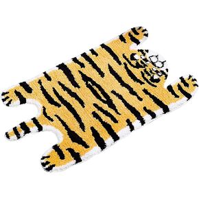 NATURETWIRL Comfortable and Soft Kids' Bath Rug - 19.6in*35.43 Cute Tiger-Shaped Mat - Perfect for Bedrooms, Bathrooms, Kitchens, and Children's Rooms - Non-Slip and Absorbent Flocked Floor Mat in Saudi Arabia