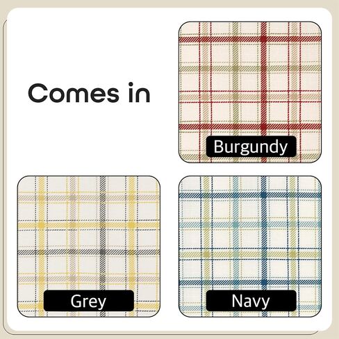 Soft Valance Window Curtains - 58 Inch Width, 14 Inch Length - Tattersall (Grey) - Light Filtering Polyester Drapes for Bedroom Living & Dining Room by Achim Home Decor in Saudi Arabia