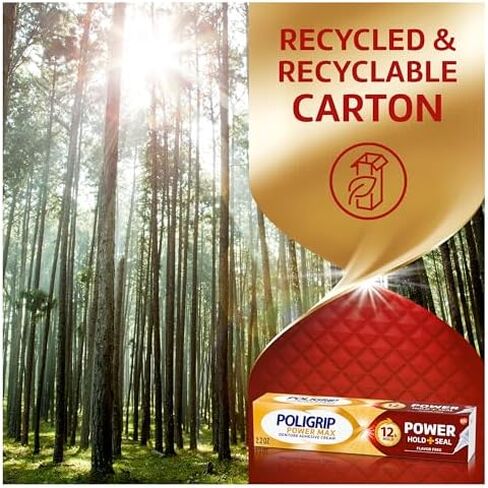 كريم لاصق باور ماكس باور هولد بلس سيل لطقم الاسنان من بوليجريب، كريم اسنان لتثبيت امن واغلاق الطعام، خال من النكهات - 2.25 اونصة in Kuwait