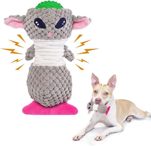 KuddelMuddel Squeaky Crinkle Dog Plush Toy, No Stuffing Cute and Ugly Alien with Durable Latex Filler, Interactive Fun Fetch Chew and Play Toy for Puppy Small Medium and Large Breed in Kuwait