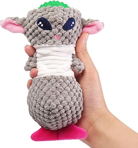 KuddelMuddel Squeaky Crinkle Dog Plush Toy, No Stuffing Cute and Ugly Alien with Durable Latex Filler, Interactive Fun Fetch Chew and Play Toy for Puppy Small Medium and Large Breed in Kuwait