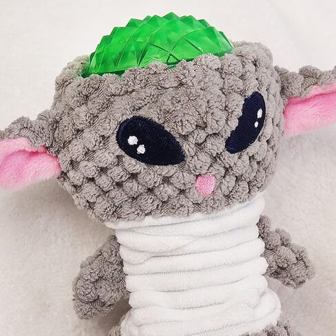 KuddelMuddel Squeaky Crinkle Dog Plush Toy, No Stuffing Cute and Ugly Alien with Durable Latex Filler, Interactive Fun Fetch Chew and Play Toy for Puppy Small Medium and Large Breed in Kuwait