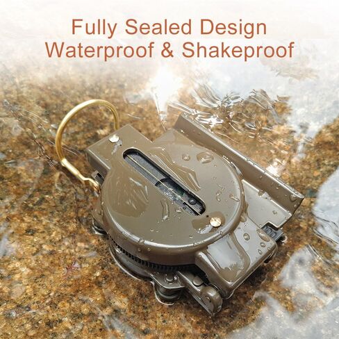 فانفين بوصلة عسكرية متعددة الوظائف، ايمي جرين، مقاومة للماء والاهتزاز، بوصلة للاماكن الخارجية والتخييم والمشي لمسافات طويلة والاستخدام العسكري، هدايا in Kuwait