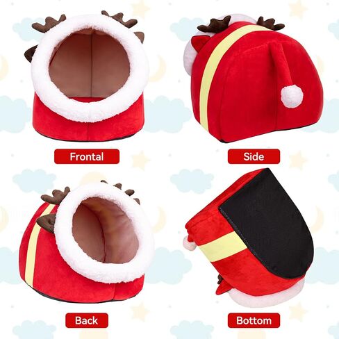 سرير للقطط في عيد الميلاد على شكل كهف، منزل للقطط، كوخ الإسكيمو لعيد الميلاد، كوخ للقطط، سرير كهف لطيف للحيوانات الأليفة للكلاب الصغيرة أو الأرنب (دائري - صغير) in Kuwait