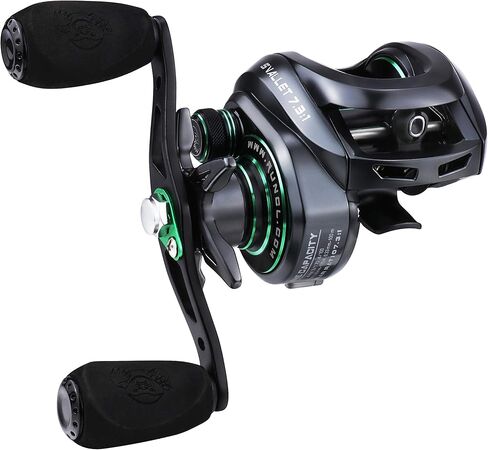 RUNCL Baitcast Reels Svallet، بكرات الصيد Baitcaster - 10+1 محامل كروية مقاومة للصدأ، نسبة تروس 7.3:1، سحب من ألياف الكربون 17.64 رطل، نظام فرامل مغناطيسي 10 مستويات لصيد الأسماك في المياه العذبة in Kuwait