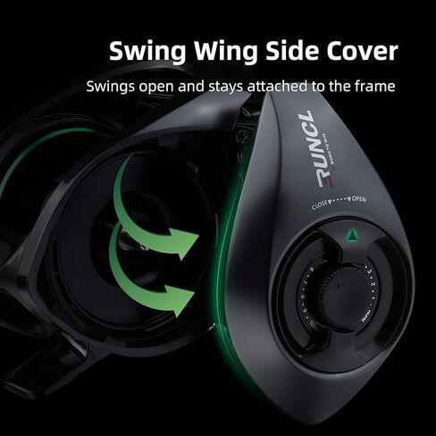 RUNCL Baitcast Reels Svallet، بكرات الصيد Baitcaster - 10+1 محامل كروية مقاومة للصدأ، نسبة تروس 7.3:1، سحب من ألياف الكربون 17.64 رطل، نظام فرامل مغناطيسي 10 مستويات لصيد الأسماك في المياه العذبة in Kuwait