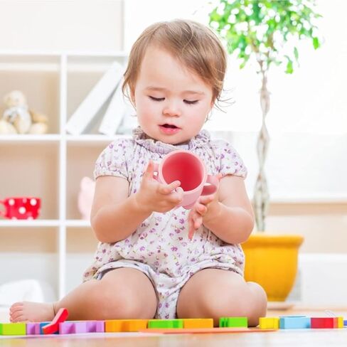 Toddler Cup, Silicone Training Cup, Sippy Cup for Baby, Baby Led Weaning Cup With Lid & Double Handle, Unbreakable, 7oz, 6+ Months in Kuwait