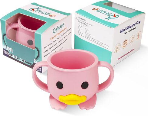 Toddler Cup, Silicone Training Cup, Sippy Cup for Baby, Baby Led Weaning Cup With Lid & Double Handle, Unbreakable, 7oz, 6+ Months in Kuwait