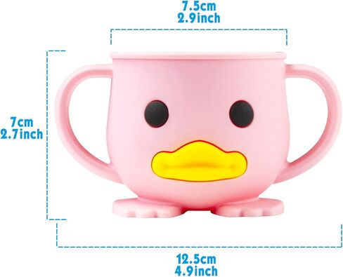 Toddler Cup, Silicone Training Cup, Sippy Cup for Baby, Baby Led Weaning Cup With Lid & Double Handle, Unbreakable, 7oz, 6+ Months in Kuwait