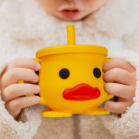 Toddler Cup, Silicone Training Cup, Sippy Cup for Baby, Baby Led Weaning Cup With Lid & Double Handle, Unbreakable, 7oz, 6+ Months in Kuwait