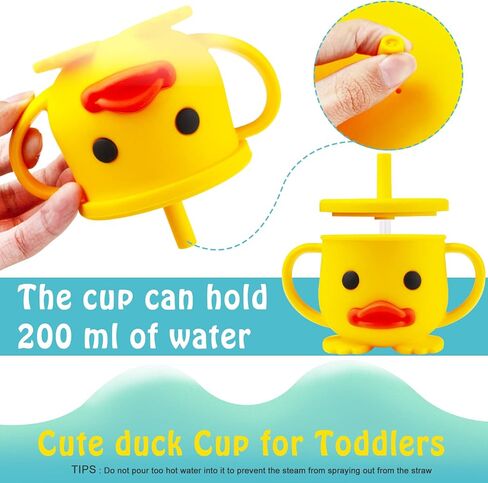 Toddler Cup, Silicone Training Cup, Sippy Cup for Baby, Baby Led Weaning Cup With Lid & Double Handle, Unbreakable, 7oz, 6+ Months in Kuwait