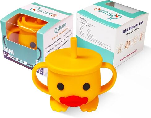 Toddler Cup, Silicone Training Cup, Sippy Cup for Baby, Baby Led Weaning Cup With Lid & Double Handle, Unbreakable, 7oz, 6+ Months in Kuwait