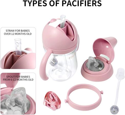 Baby Soft Spout Sippy Cups, Learner Cup with Removable Handles, Leak-Proof, Spill-Proof, A Straw Brush, Break-Proof Cups for Toddlers Infant (Green 9oz) in Kuwait