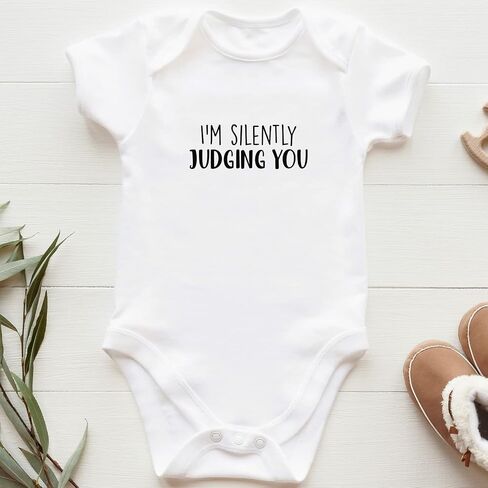 Printique Organic GOTS Certified Baby Onesie Unisex Bodysuit 0-18 months - Funny Sarcastic Quote in Kuwait