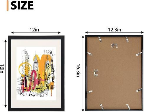 Fixwal 16x20 Poster Frame Composite Wood with Polished Plexiglass Picture Frame in Black, Photo Frame for Wall Display in Saudi Arabia