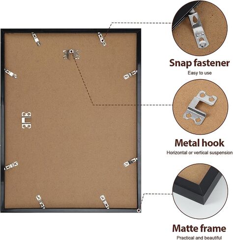 Fixwal 16x20 Poster Frame Composite Wood with Polished Plexiglass Picture Frame in Black, Photo Frame for Wall Display in Saudi Arabia
