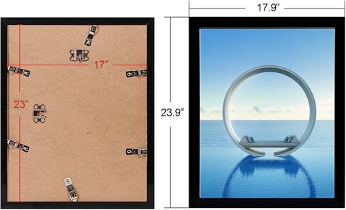 MENNTHUI 17x23 Black Picture Frame, Wall Mounting Horizontally or Vertically, Decoration for Photos, Paintings, Posters, Artwork in Kuwait