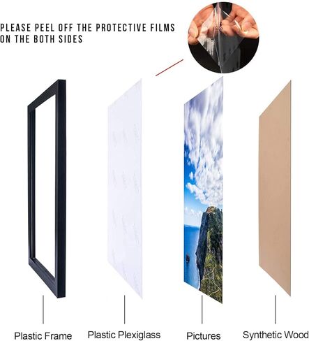 MENNTHUI 17x23 Black Picture Frame, Wall Mounting Horizontally or Vertically, Decoration for Photos, Paintings, Posters, Artwork in Kuwait