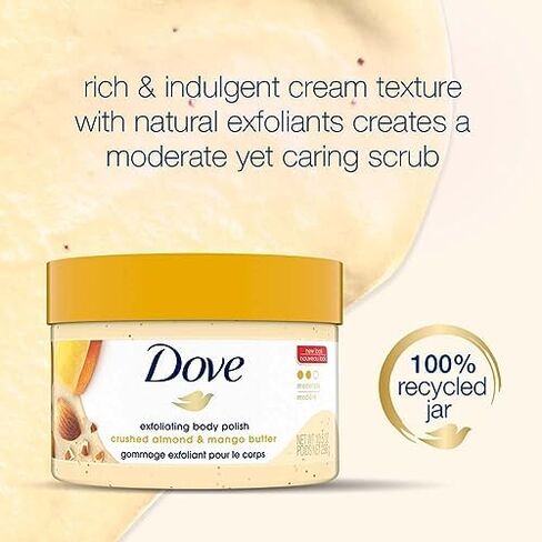 Dove Scrub For Silky Smooth Skin Brown Sugar & Coconut Butter Body Scrub Exfoliates & Restores Skin's Natural Nutrients, 10.5 oz, 4 Count in Saudi Arabia