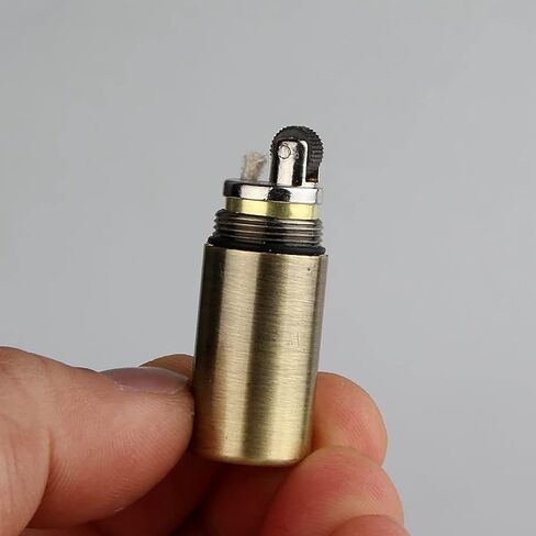 Cool Permanent Match Lighter Refill, Creative Mini Portable Hook-and-Loop Waterproof Vintage Trench Lighters, Unique Gifts for Men Camping Candles (No Kerosene) (Gold) in Saudi Arabia