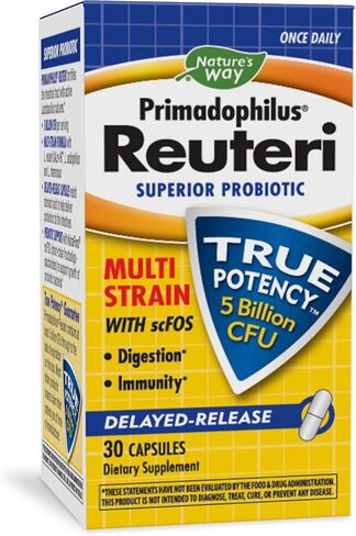Nature's Way Primadophilus Reuteri Probiotic, Supports Digestive & Immune Health*, 5 Billion Live Cultures, 30 Capsules (Packaging May Vary) in Saudi Arabia