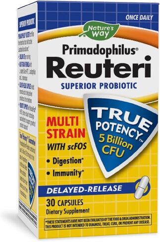 Nature's Way Primadophilus Reuteri Probiotic, Supports Digestive & Immune Health*, 5 Billion Live Cultures, 30 Capsules (Packaging May Vary) in Saudi Arabia