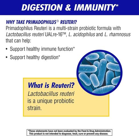 Nature's Way Primadophilus Reuteri Probiotic, Supports Digestive & Immune Health*, 5 Billion Live Cultures, 30 Capsules (Packaging May Vary) in Saudi Arabia