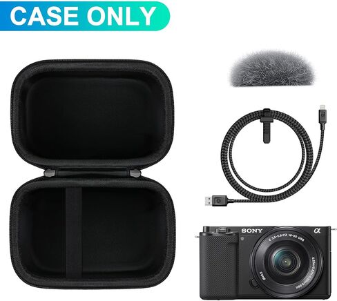 BOVKE Travel Carrying Case Compatible with Sony Alpha ZV-E10 - APS-C Mirrorless Digital Vlog Camera with 16-50mm Interchangeable Lens, Black in Kuwait