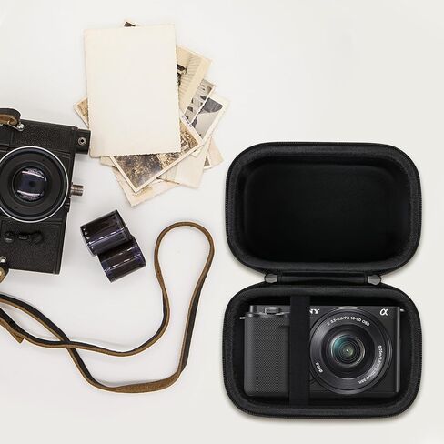 BOVKE Travel Carrying Case Compatible with Sony Alpha ZV-E10 - APS-C Mirrorless Digital Vlog Camera with 16-50mm Interchangeable Lens, Black in Kuwait