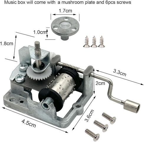 حركة صندوق الموسيقى من Pursuestar Over The Rainbow Hand Crank مع لوحة دوارة علوية، مجموعة حرفية آلية موسيقية Yunsheng المحسنة لاستبدال صناديق الموسيقى DIY in Kuwait