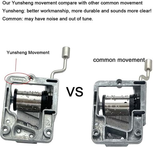 حركة صندوق الموسيقى من Pursuestar Over The Rainbow Hand Crank مع لوحة دوارة علوية، مجموعة حرفية آلية موسيقية Yunsheng المحسنة لاستبدال صناديق الموسيقى DIY in Kuwait