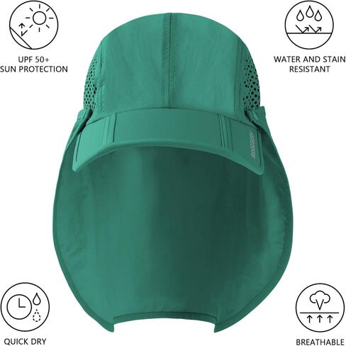 BASSDASH UPF 50+ Foldable Fishing Hat Baseball Cap with Removable Neck Flap Portable for Men Women Golf Hiking in Saudi Arabia