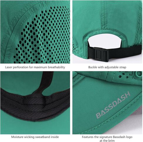 BASSDASH UPF 50+ Foldable Fishing Hat Baseball Cap with Removable Neck Flap Portable for Men Women Golf Hiking in Saudi Arabia