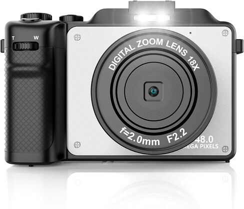 كاميرا تسجيل فيديو، كاميرا رقمية 4K بدقة 48 ميجابكسل مع واي فاي، بطاقة TF 32G مجانية وحزام يد، تركيز تلقائي ومضاد للاهتزاز، 7 مرشحات ألوان مدمجة، كشف الوجه، شاشة IPS 3 بوصة، زاوية واسعة 140 درجة، تيار متردد رقمي 18X -07 in Kuwait