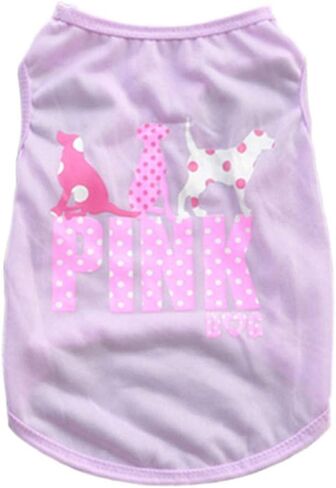 Dog Shirts Pet Shirts Dog T-Shirt Puppy Dog T Shirt Dog Vest Puppy Vest Pet Clothing Puppies Clothes for Small Dogs Doggie Tee Summer Apparel Female Dog Shirt Beach Wear¡­ (Large, Light Purple) in Kuwait